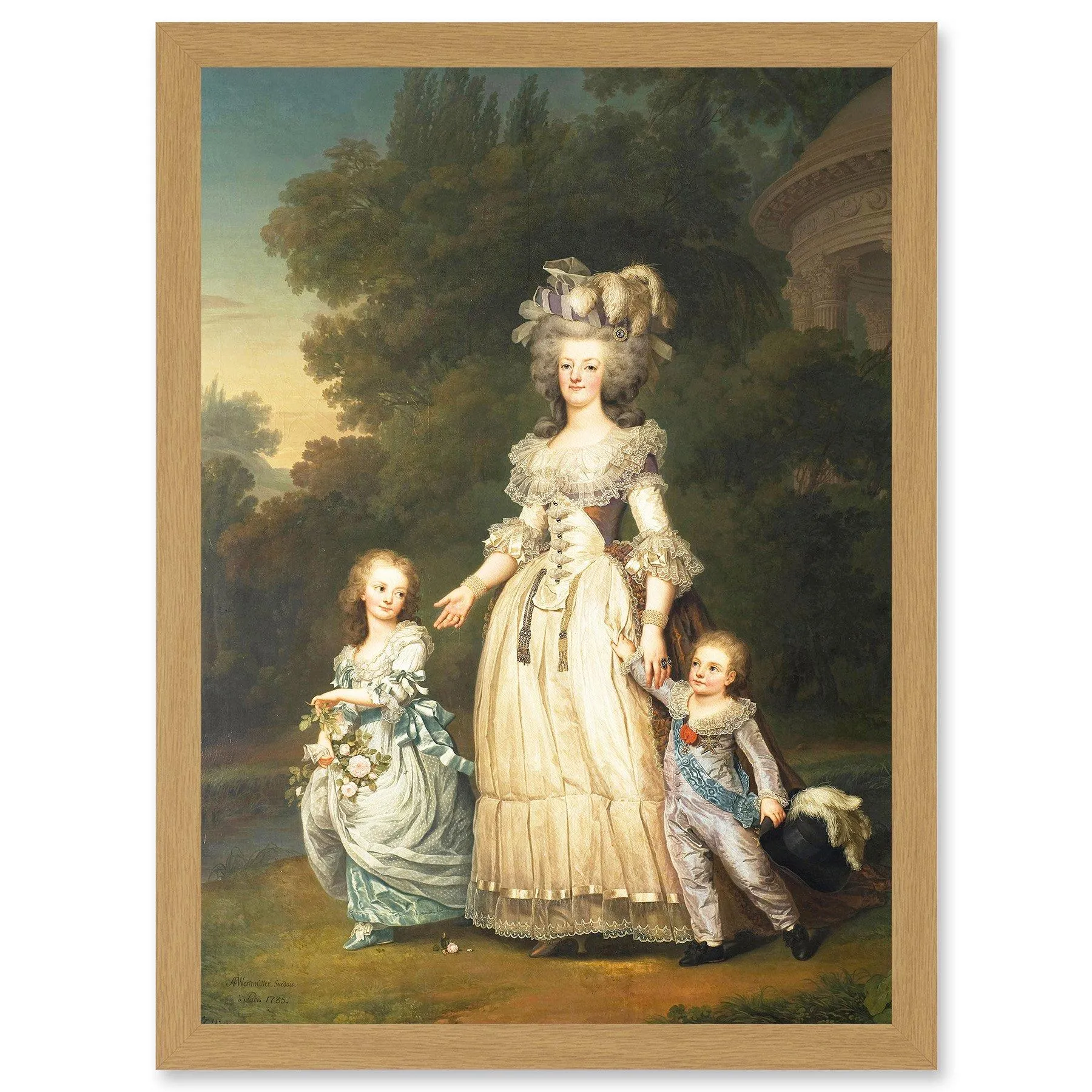 Artery8 Painting Portrait Doomed Queen Marie Antoinette Children France Artwork Framed Wall Art Print A4
