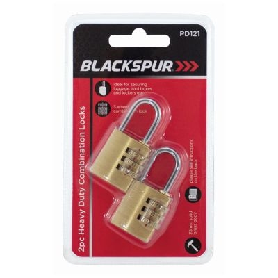 Blackspur 2Pc 25Mm Heavy Duty Combination Locks