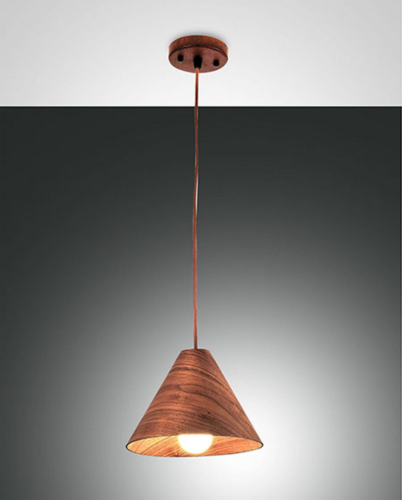 Fabas Luce Lighting Esino Dome Pendant Ceiling Lights Walnut Glass, E27