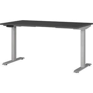 Germania Height-Adjustable Desk - Graphite and Silver, none