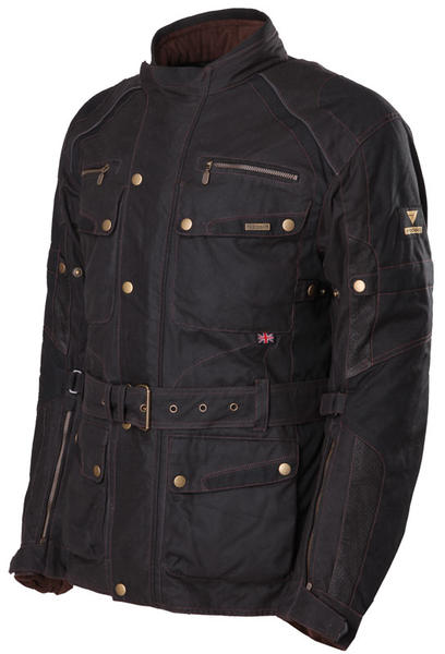 Modeka Glasgow Wax Jacket, black, Size 2XL, black, Size 2XL