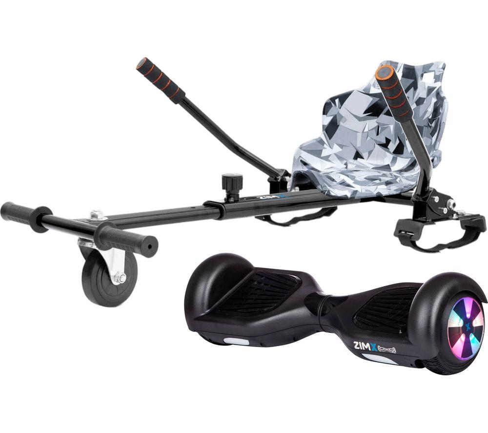  Hb1 Hoverboard & Hk4 Hoverkart Bundle - Black & Camo Grey, Silver/grey,black