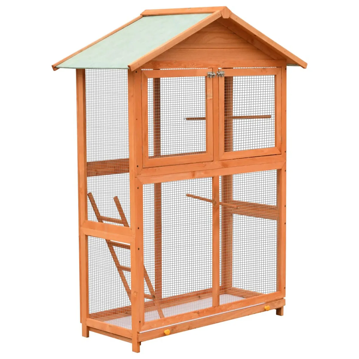 VidaXL Bird Cage Solid Pine & Fir Wood 125.5x59.5x164 cm