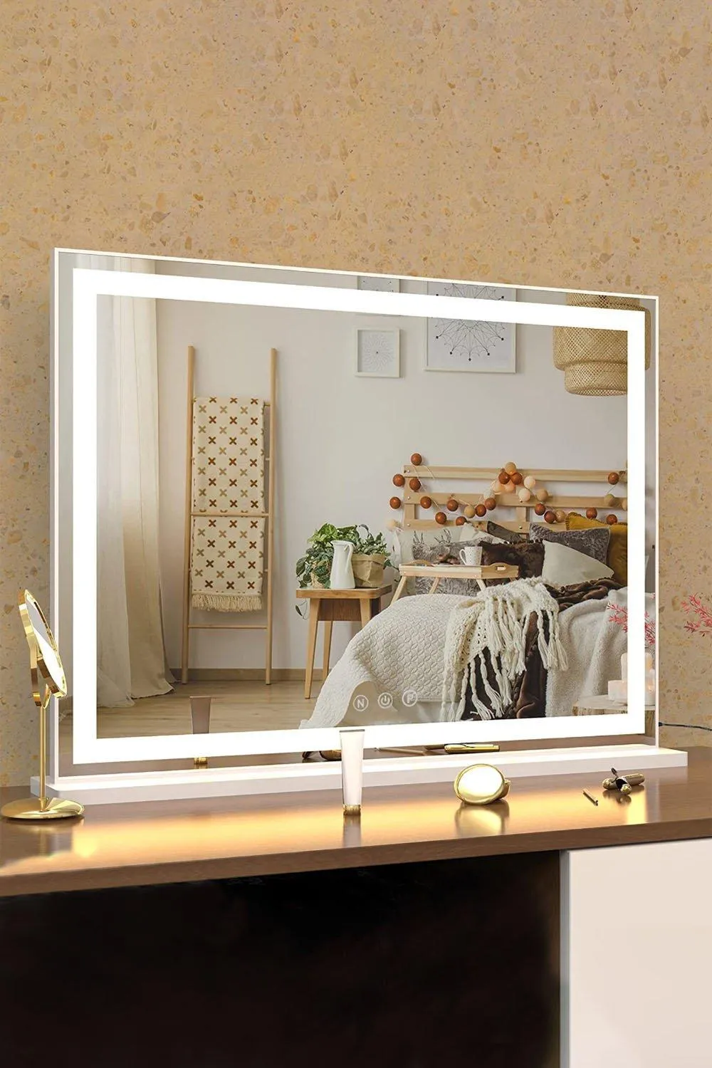 Living And Home Hollywood Lighted Rectangle LED Makeup Mirror