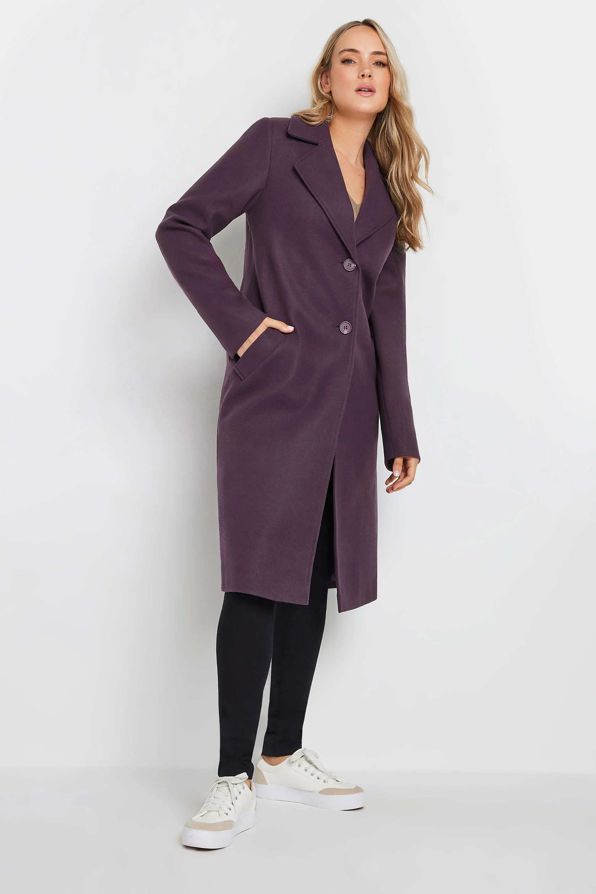  Tall Dark Purple Single Breasted Formal Coat 8 | Tall Women's Coats