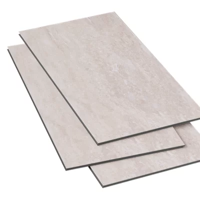 GoodHome Mambo Beige Natural Travertine Effect Click Vinyl Flooring Sample