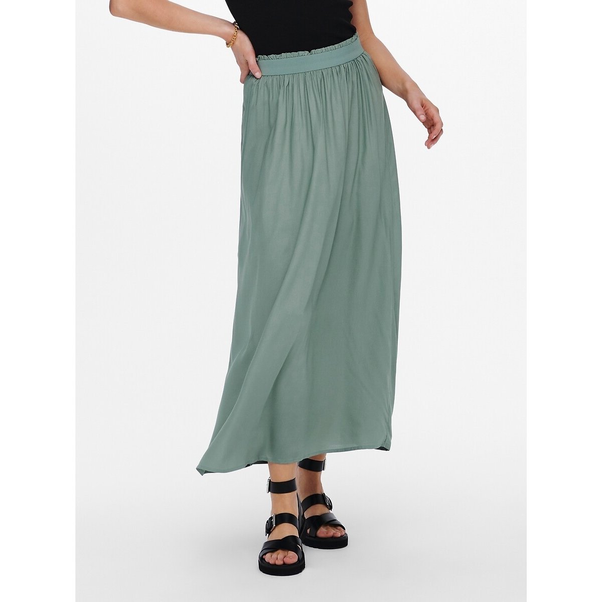 Only Paperbag Maxi Skirt Women Green