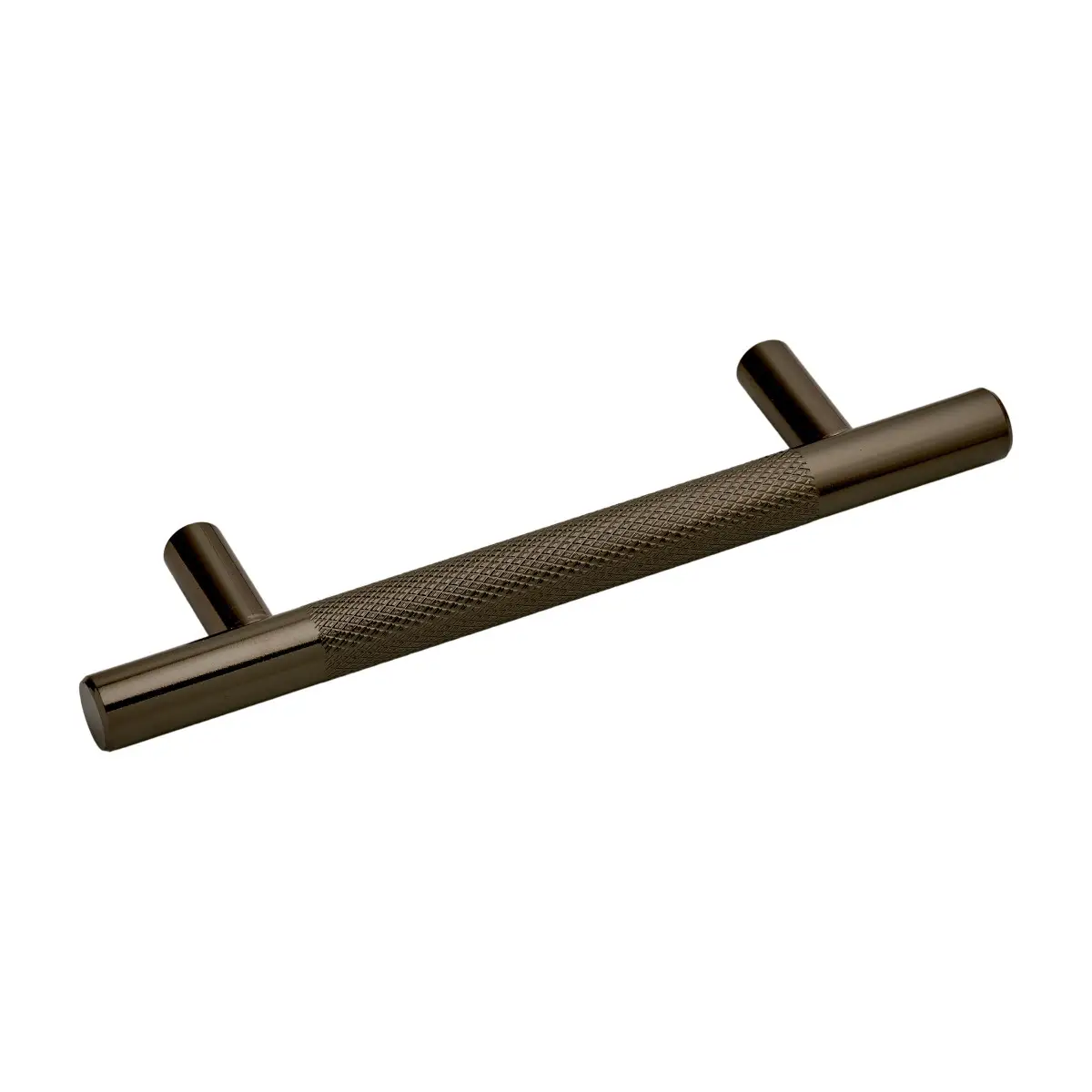 Elite Knobs & Handles Kensington Knurled T-Bar Cabinet &amp; Drawer Handle - Black Nickel - 96mm - Elite Knobs &amp; Handles