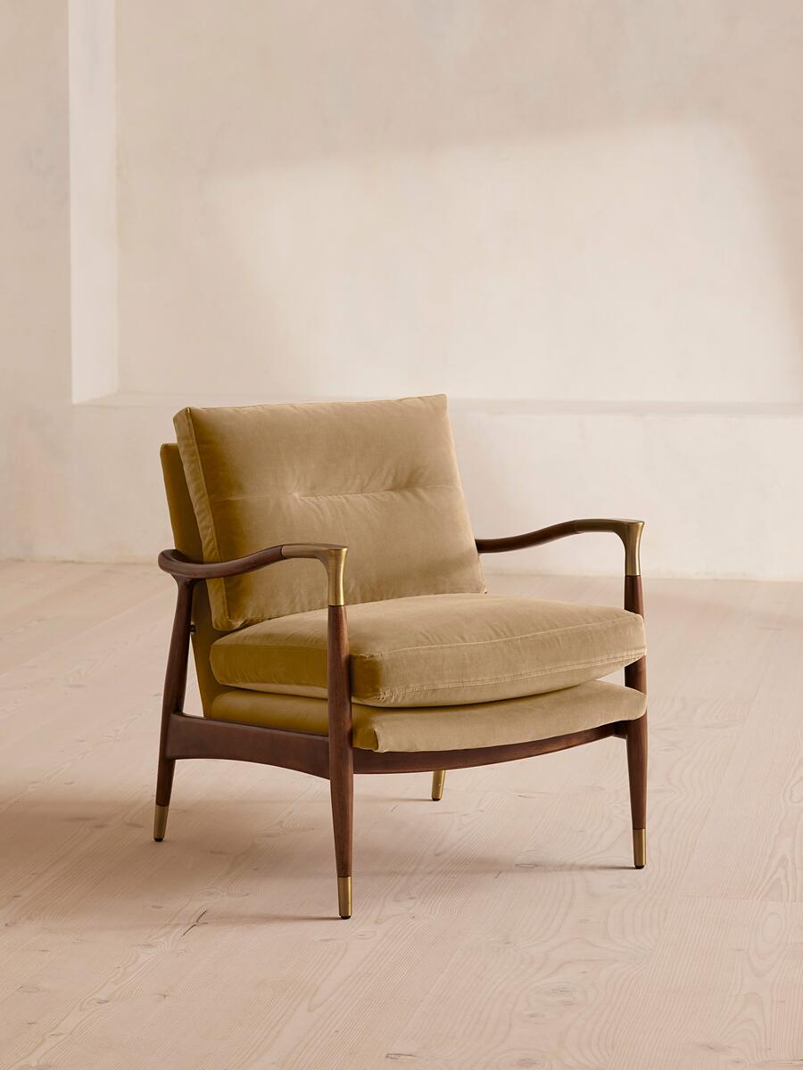Soho Home Theodore Armchair, Velvet, Camel