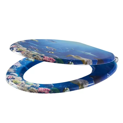 GoodHome Pilica Sea Blue Standard Soft Close Toilet Seat