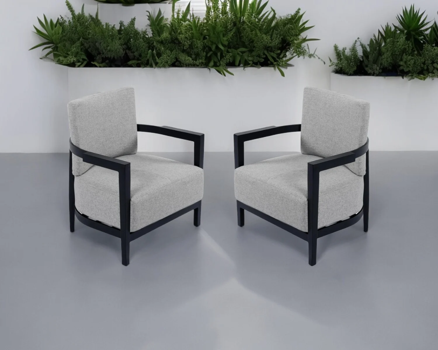 Rattan Direct Pair of Alina Aluminium & Fabric Dining Chairs -