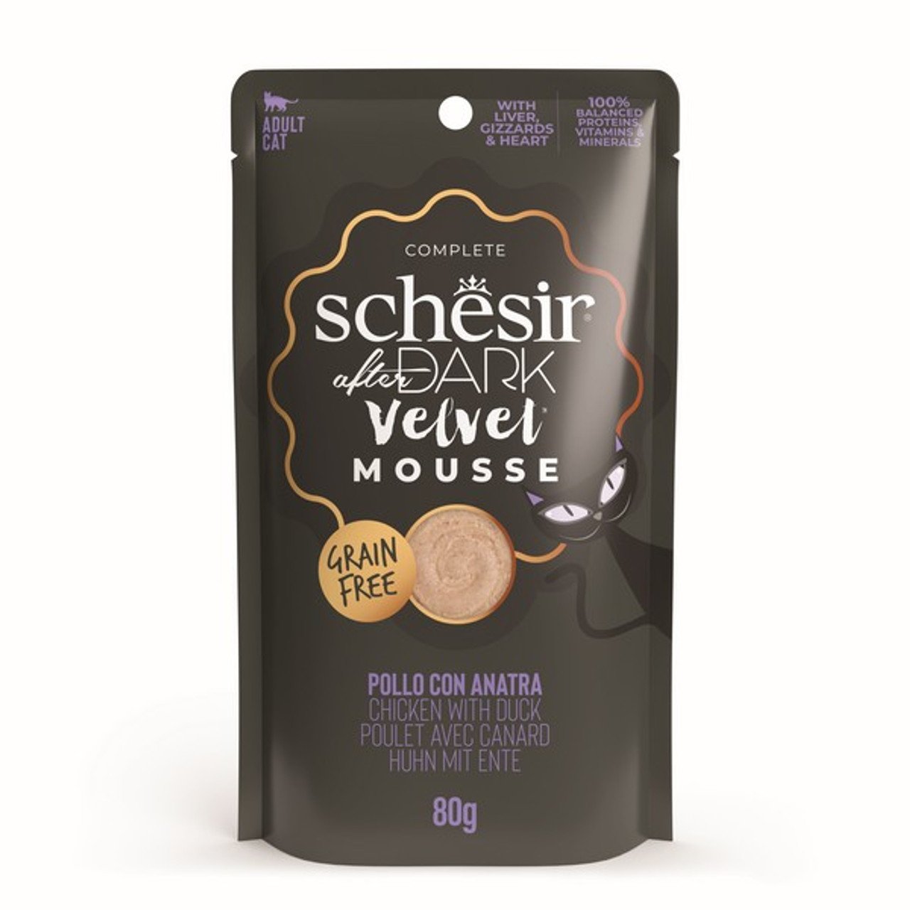 Schesir After Dark Velvet Adult Cat Chicken and Duck - 80g