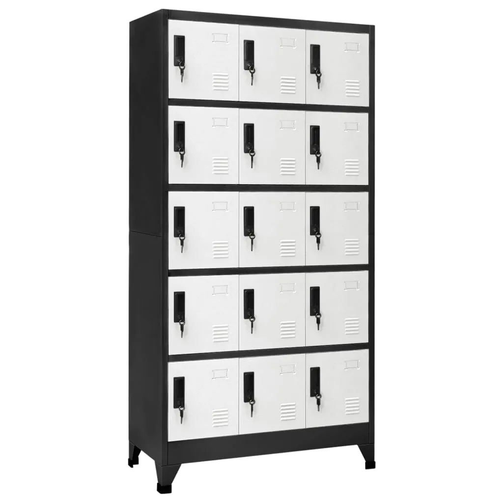 VidaXL Locker Cabinet Anthracite and White 90x40x180 cm Steel