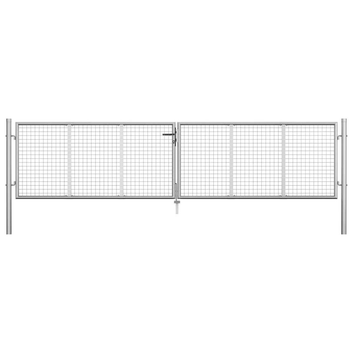 VidaXL Garden Gate Galvanised Steel 415x125 cm Silver