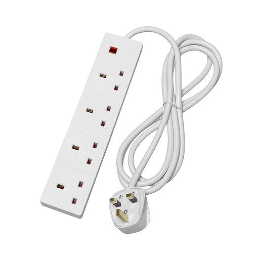 Zexum 4 Gang 2m Extension Lead with Neon