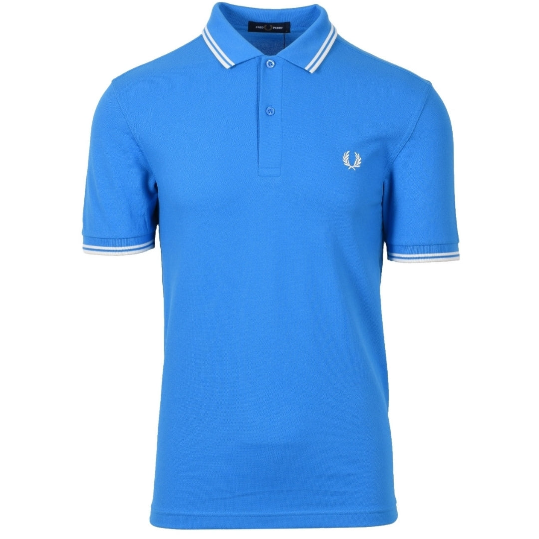 Fred Perry Mens Twin Tipped Collar Logo (Blue/White) Size: 3XL, Colour: Blue/White