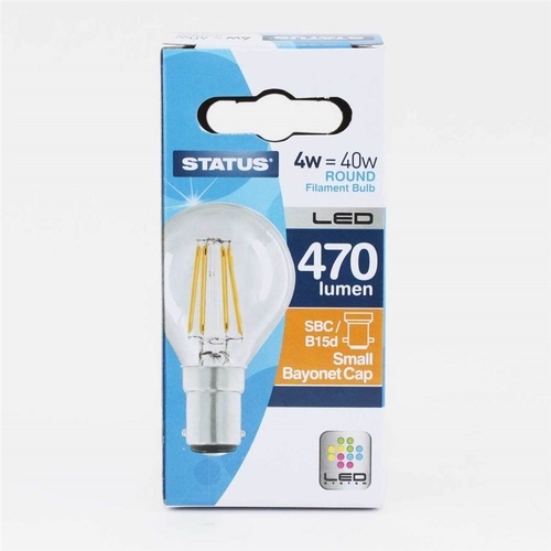 Robert Dyas Status 4W Round LED Filament Bulb - SBC