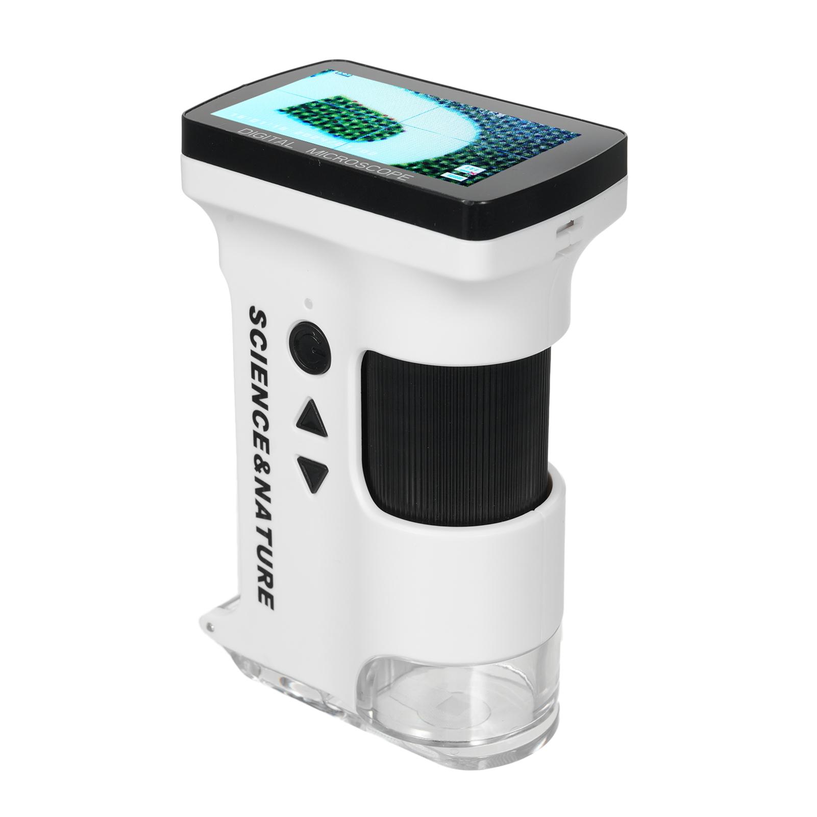 Konnwei Portable Handheld Microscope for Kids 6X~80X HD Microscopes Catch Video & Photo Rechargeable Pocket black white