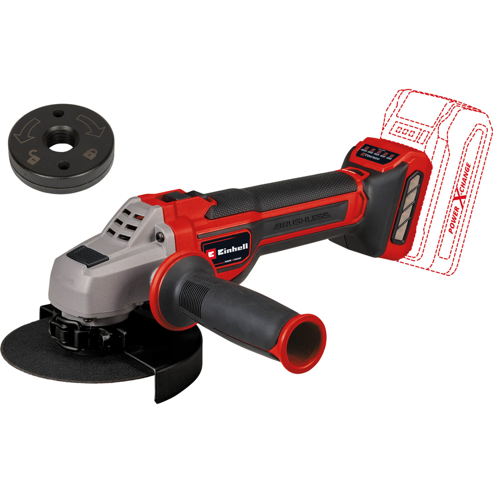 Einhell Tp-ag 18/125 Ce Q Li 18v Cordless Quick Fix Angle Grinder 125mm No Batteries No Charger No Case