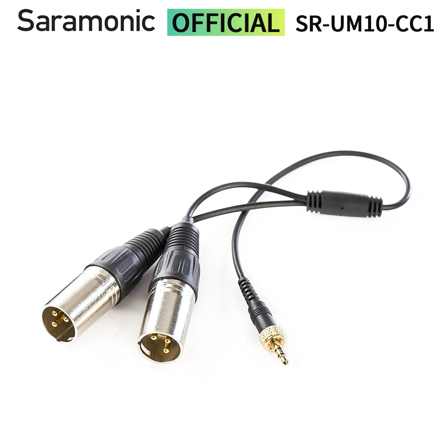 Saramonic Sr-um10-cc1 Male 3.5mm Trs Locking Thread Connector To Dual 3-pin Xlr Audio Adapter Cable