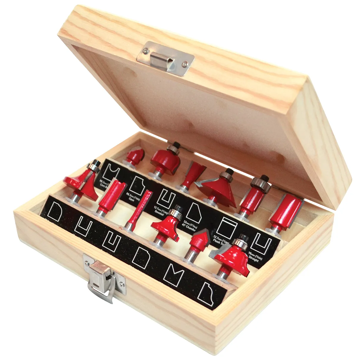 Faithfull 1/4in Tct Router Bit Set, 12 Piece Fairbs12