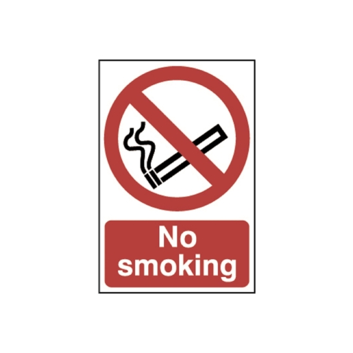  PVC Self Adhesive No Smoking Warning Sign 200mm 300mm Standard