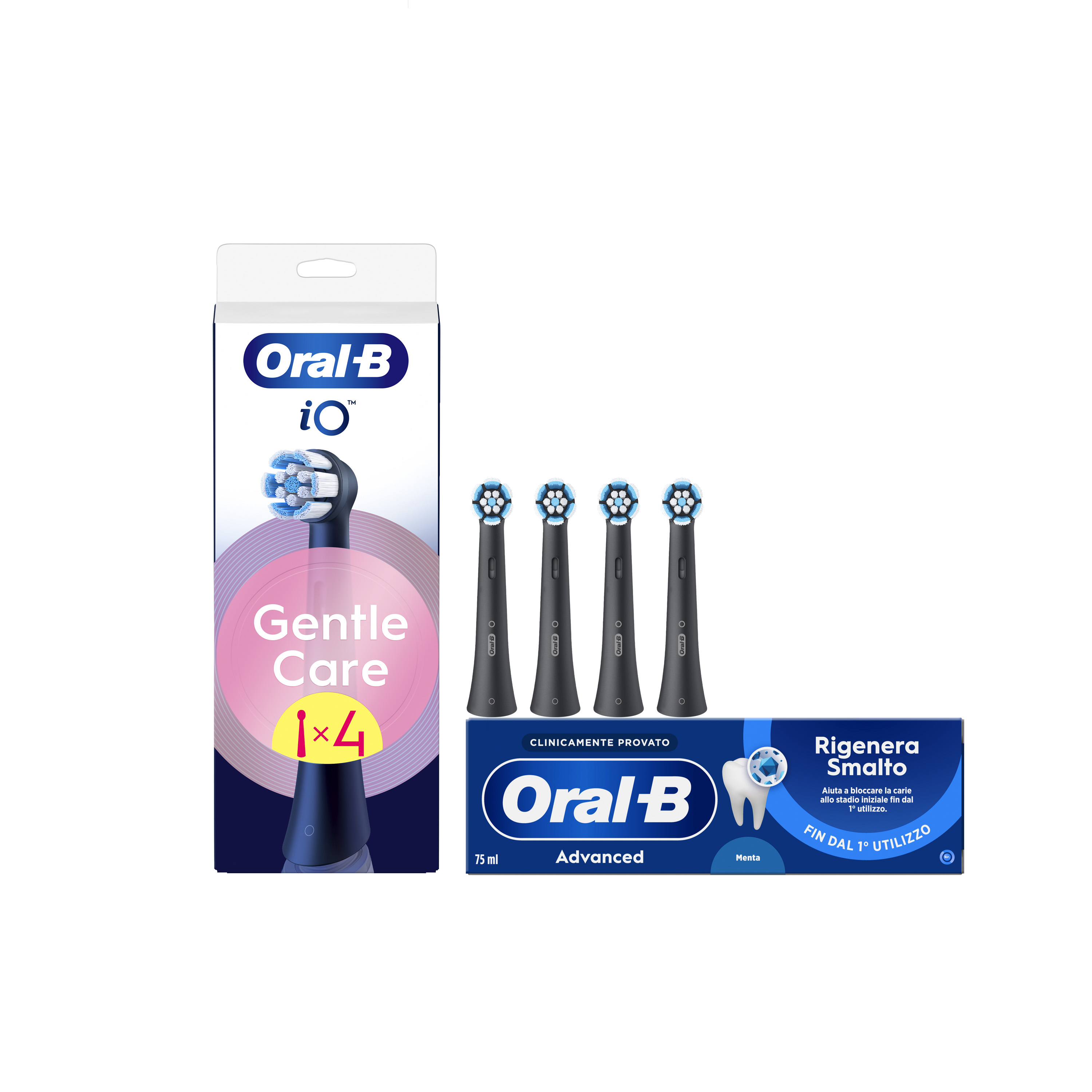 Oral-B iO Series Gentle Care Brush Heads Black 4 Pieces
