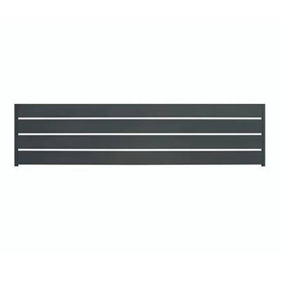 Klikstrom GoodHome Neva Slat Design Untreated Metal 1/4 Fence Panel (W)1.79M (H)0.44M