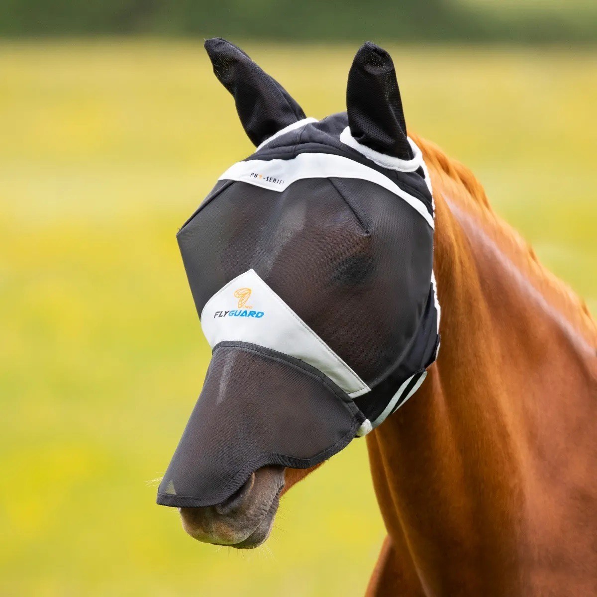 Shires Equestrian Fly Masks | Shires Fine Mesh Fly Mask with Ears and Nose Colour Black Size Extra Small Pony