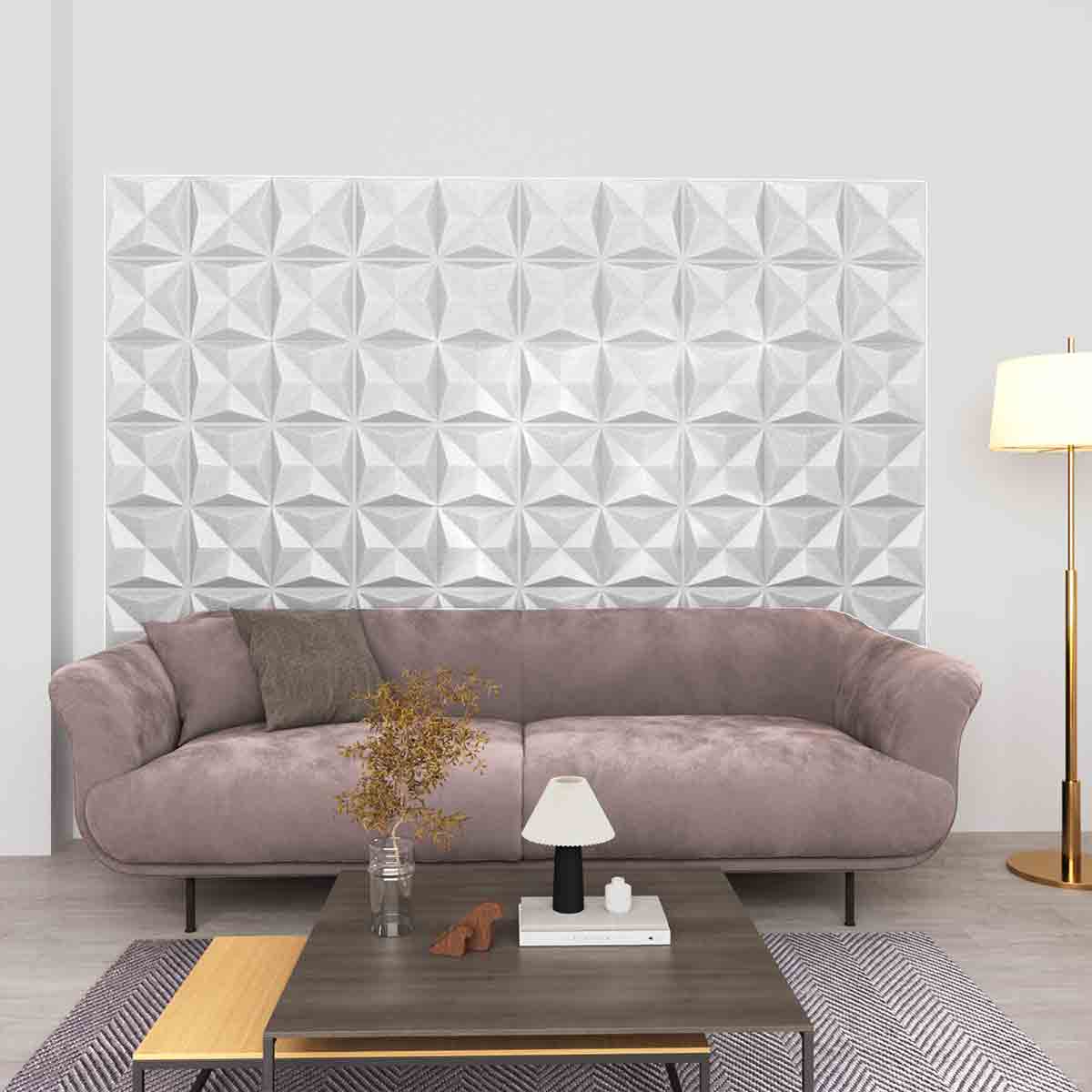 VidaXL 3D Wall Panels 48 pcs 50x50 cm Origami White 12 m²