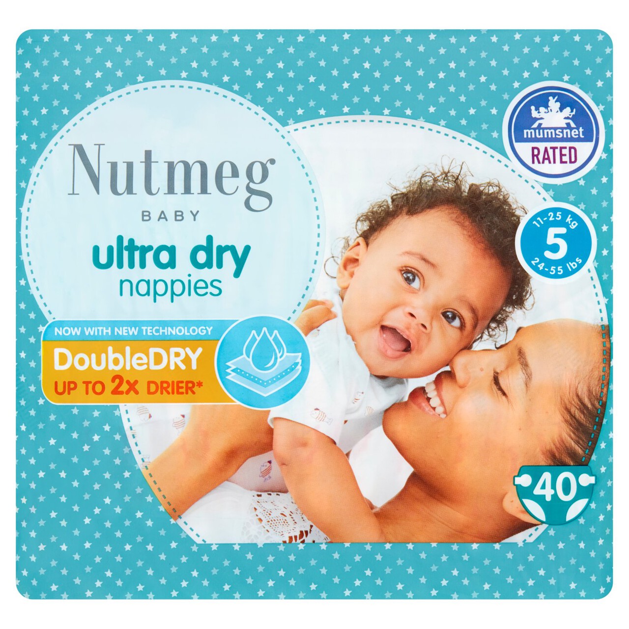 Nutmeg Ultra Dry Nappies Size 5