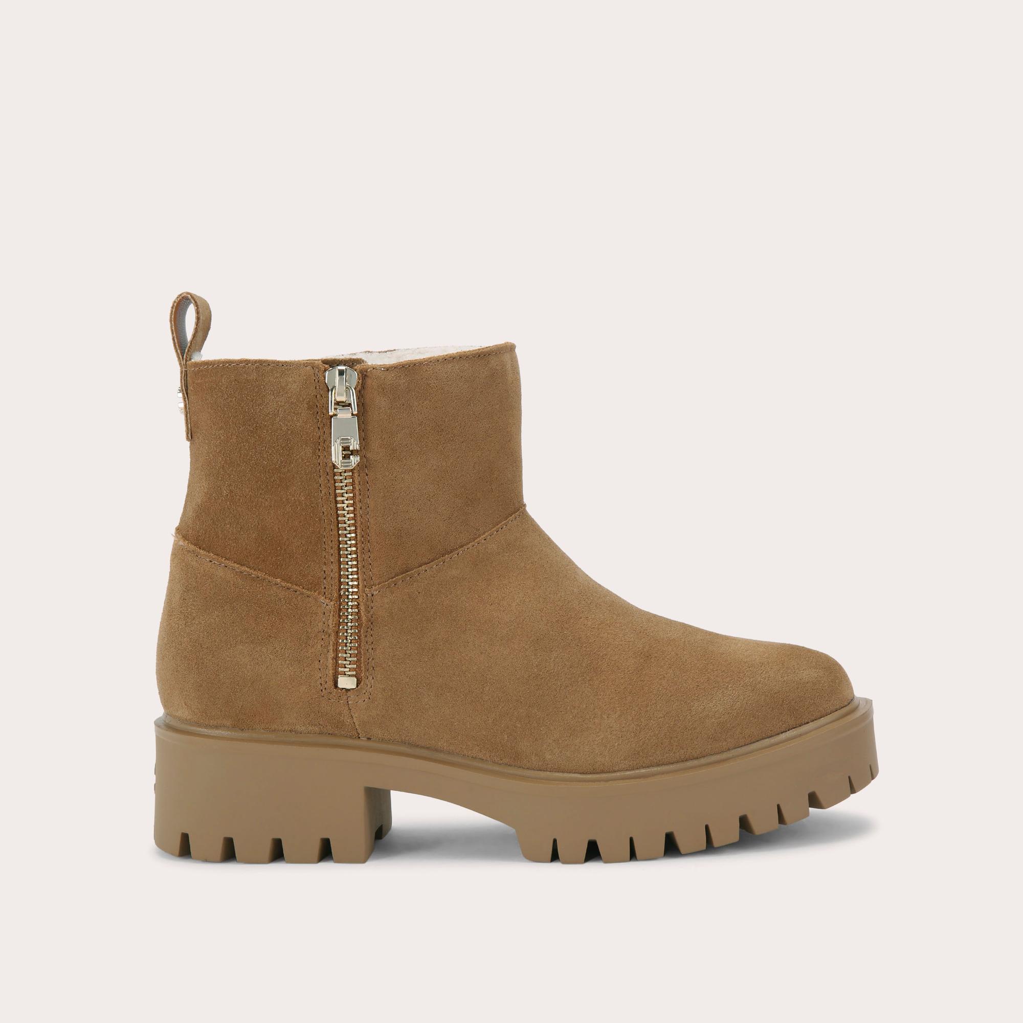  Women's Ankle Boot Tan Suede Limit Fur