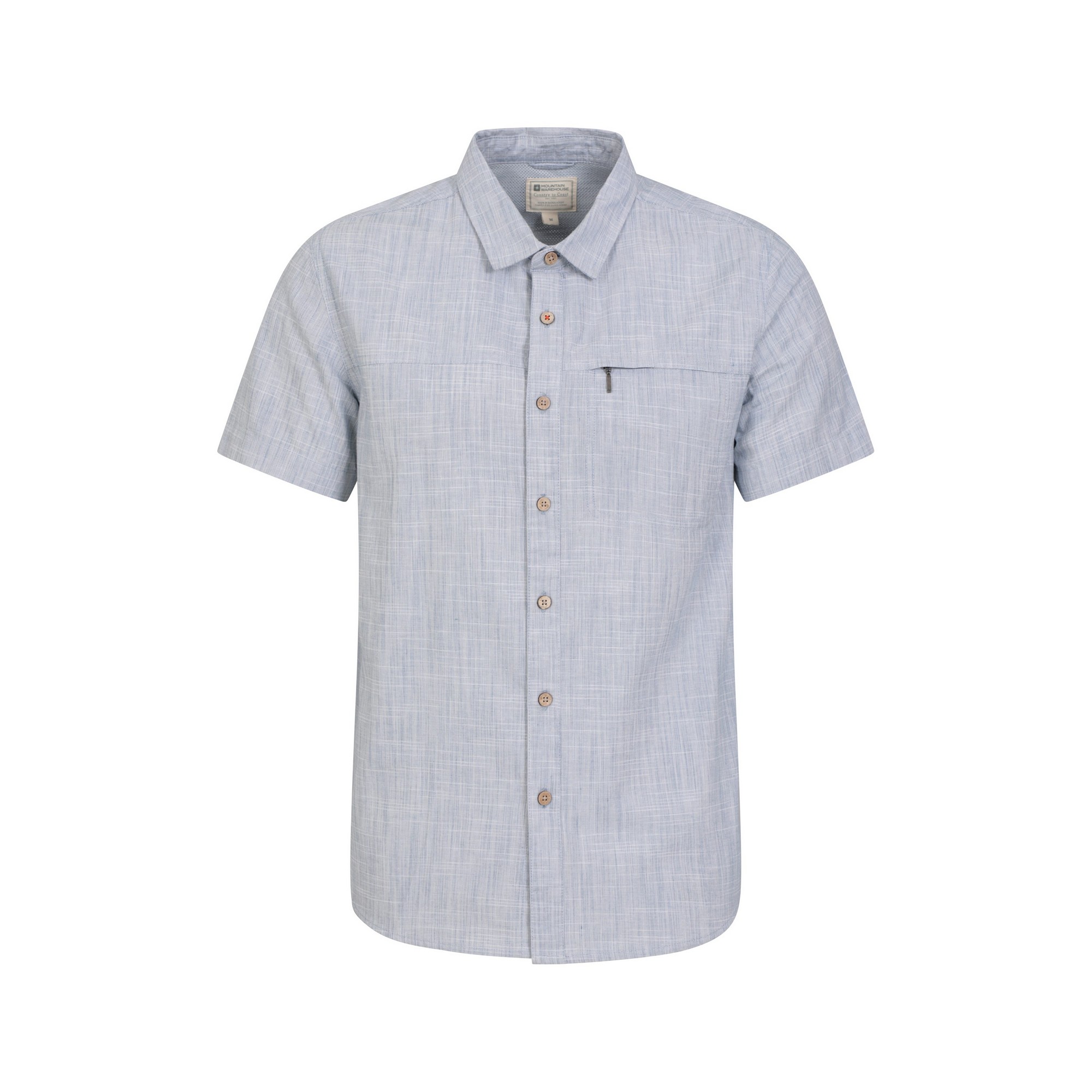Mountain Warehouse Men's Mens Coconut Slub Short-Sleeved Shirt - Blue