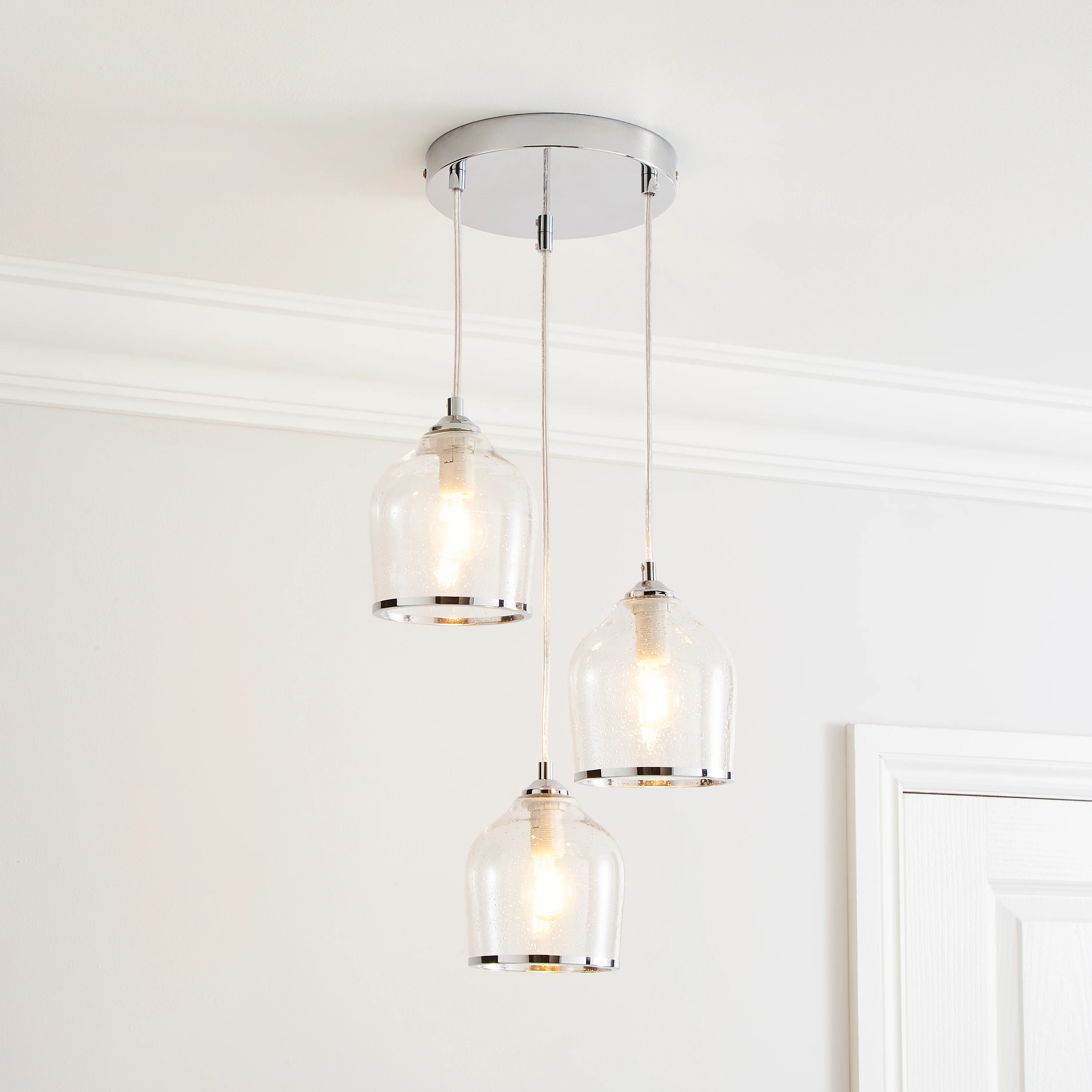 Dunelm Lenny 3 Light Cluster Ceiling Fitting Chrome