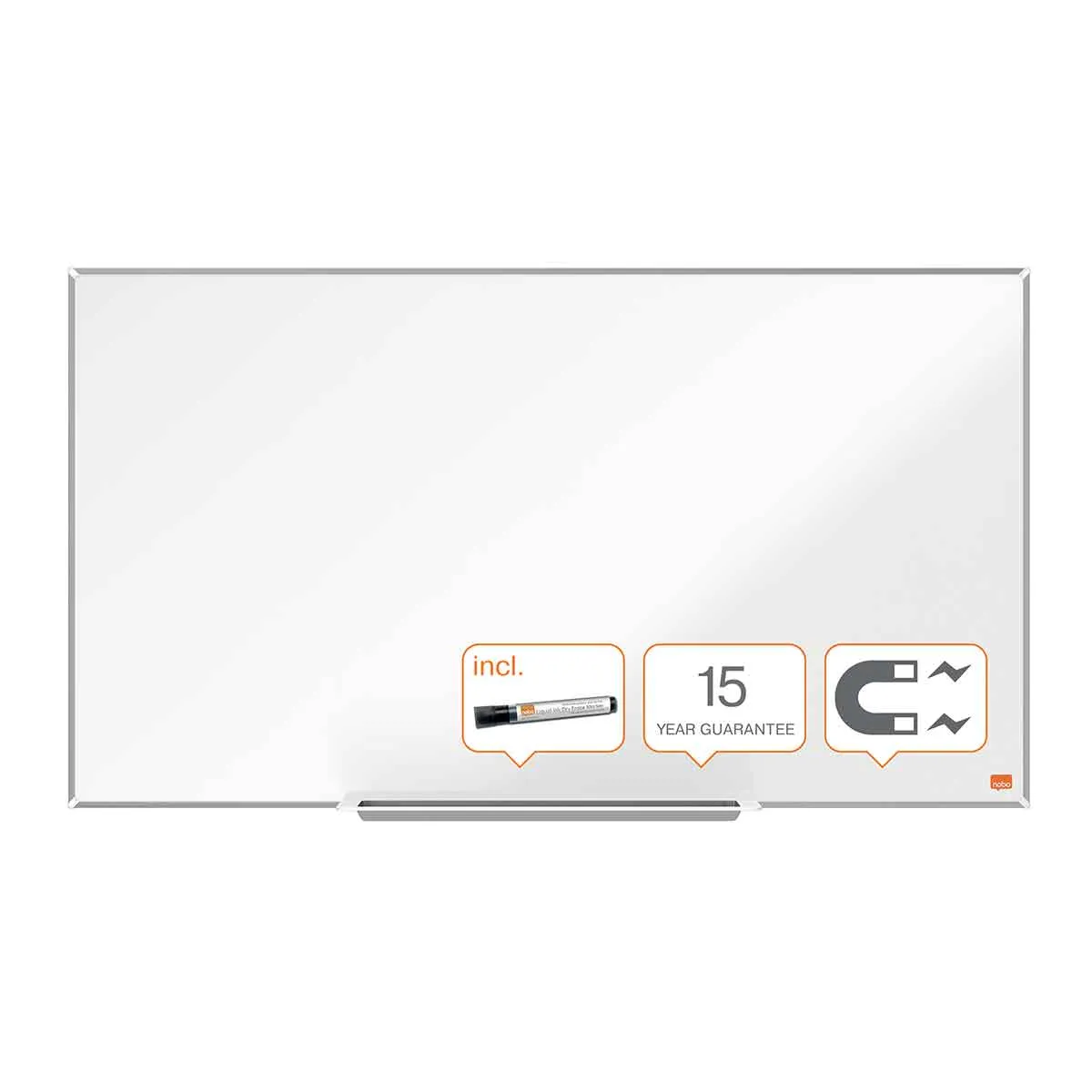 Nobo Impression Pro Widescreen Nano Clean Magnetic Whiteboard 890 x 500mm, white