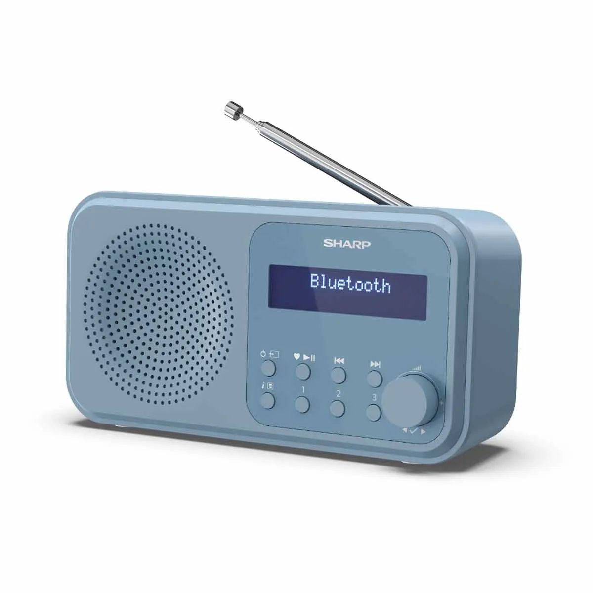 Sharp Tokyo DR-P420 Portable DABﱓ Bluetooth Clock Radio - Steel Blue, Blue