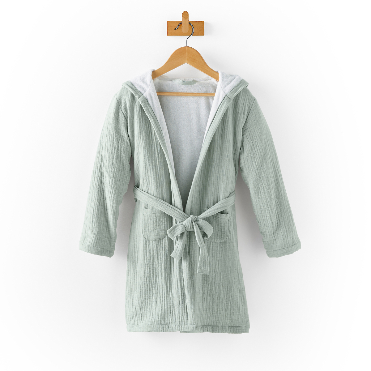 La Redoute Interieurs Kumla Cotton Muslin Hooded Robe by La Redoute