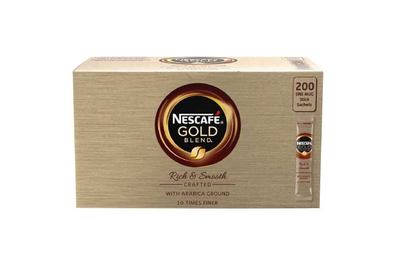 Nescafe Nescafé Gold Blend Rich & Smooth Caffeinated Instant Coffee Sachets Box 1.8 g Pack of 200