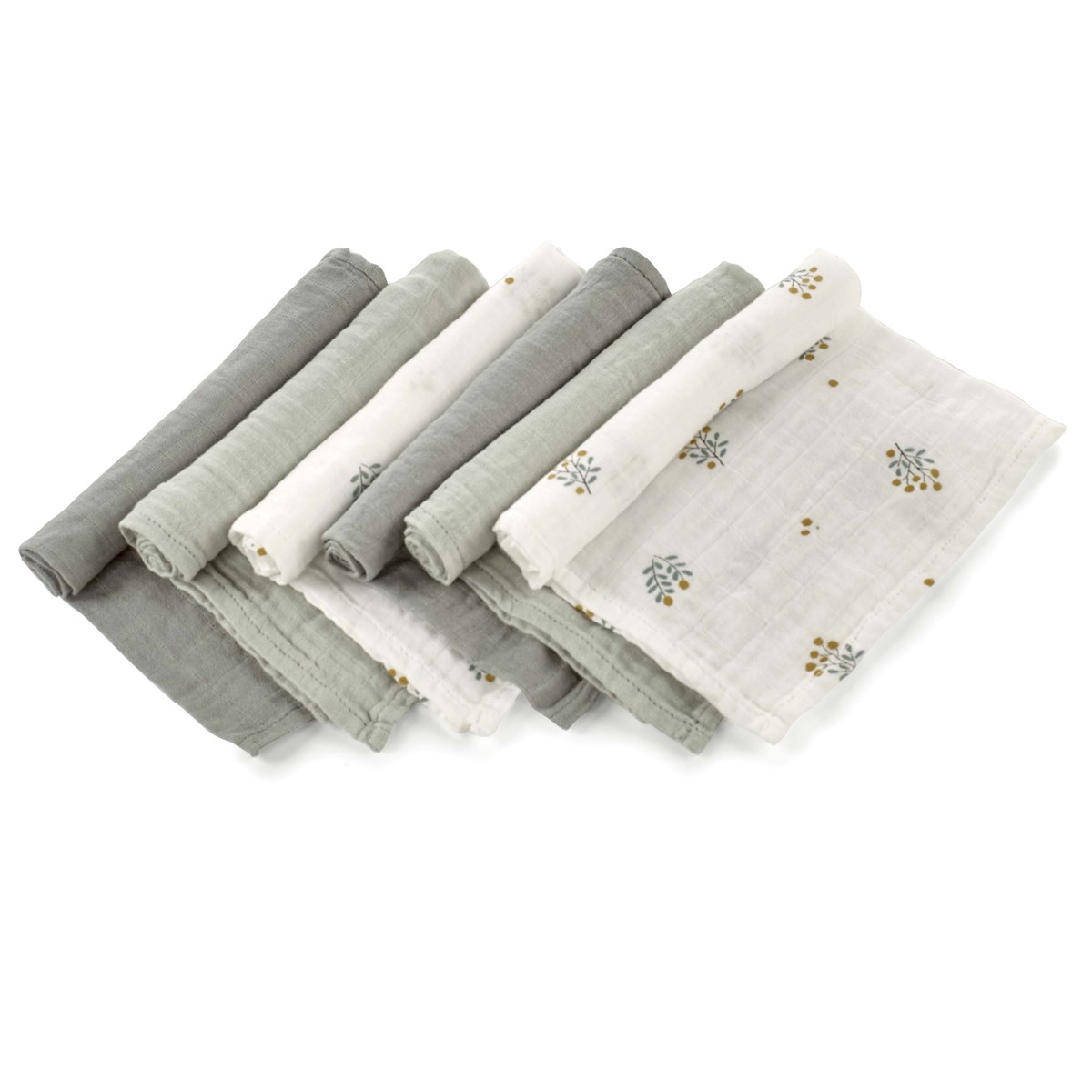  Bamboo Muslin Cloths - 35x35cm (6 pcs.) / Botanic