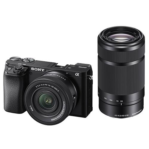 Sony a6100 Mirrorless Camera in Black with 16-50mm OSS and 55-210mm Lenses