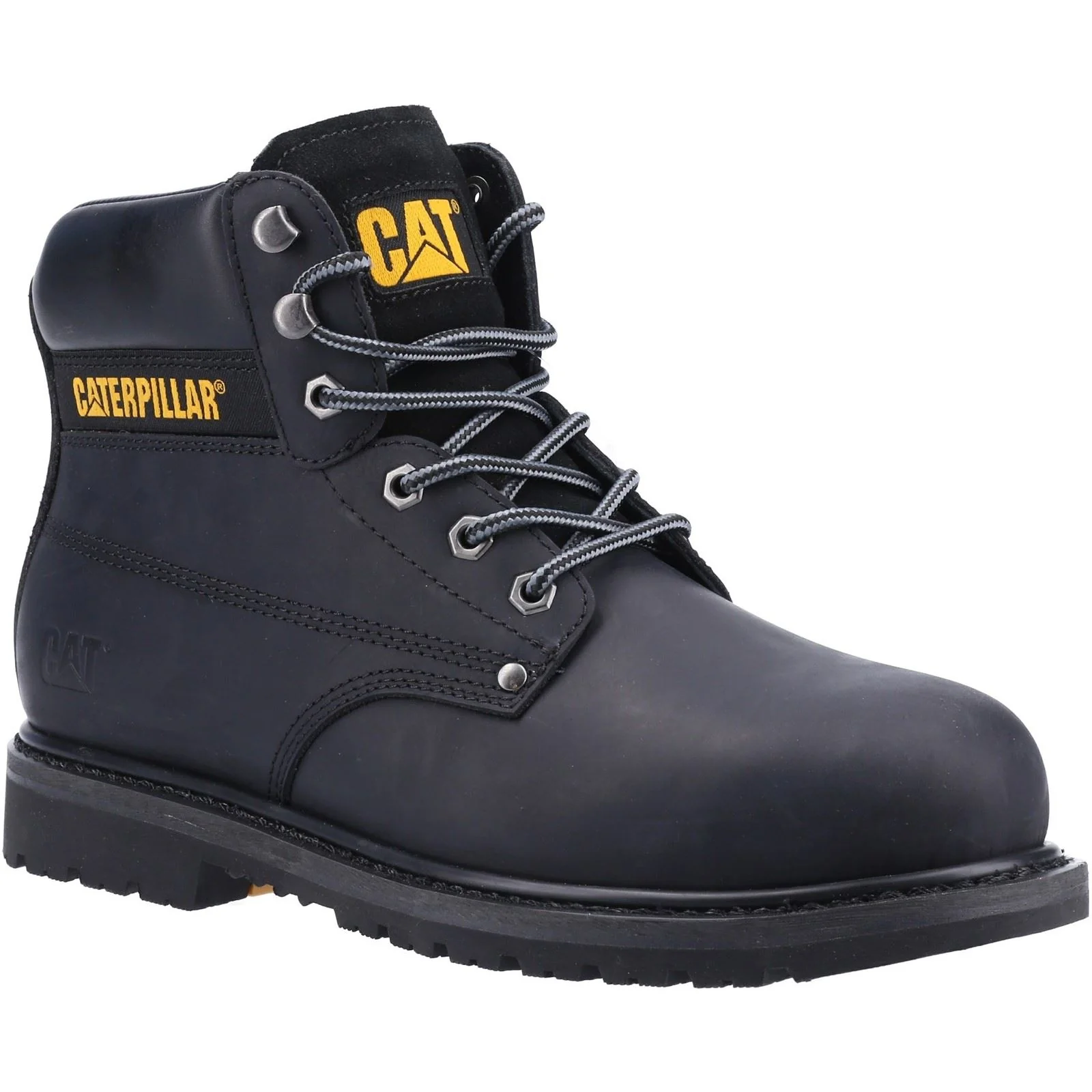 CAT Safety Men's 'Powerplant S3' Leather Safety Boots|Size: 12|black
