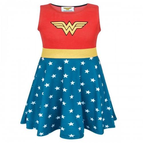 Wonder Woman  Girls Costume Dress (13-14 Years) (Red/Blue)