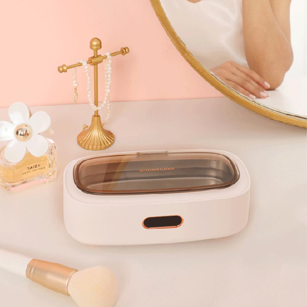 TOMTOP JMS Jewelry Cleaner, Ultra-sonic Cleaning Machine 300ml Household Cleaning Machine with 4-Time white