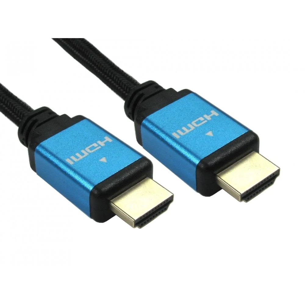 Cables Direct 1m HDMI v2.1 Certified Video Cable, Blue Connector