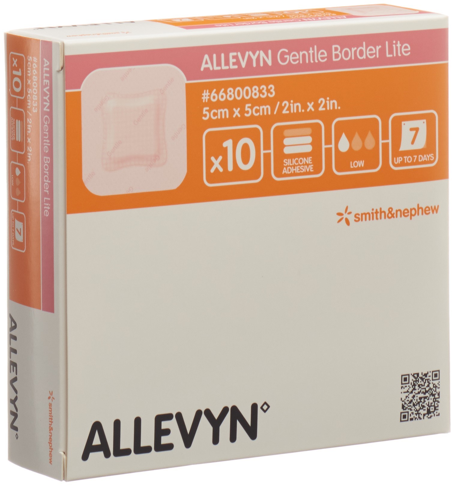 Smith & Nephew Nv/sa Smith & Nephew Allevyn Gentle Border Lite Silicone Gel Adhesive Dressings 5cm x 5cm - 5