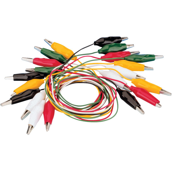 Set de cordons de mesure [pinces crocodile - pinces crocodile] VOLTCRAFT KS-540/0.5 KS-540/0.5 0.54 m noir, rouge, jaune, vert, blanc 1 set