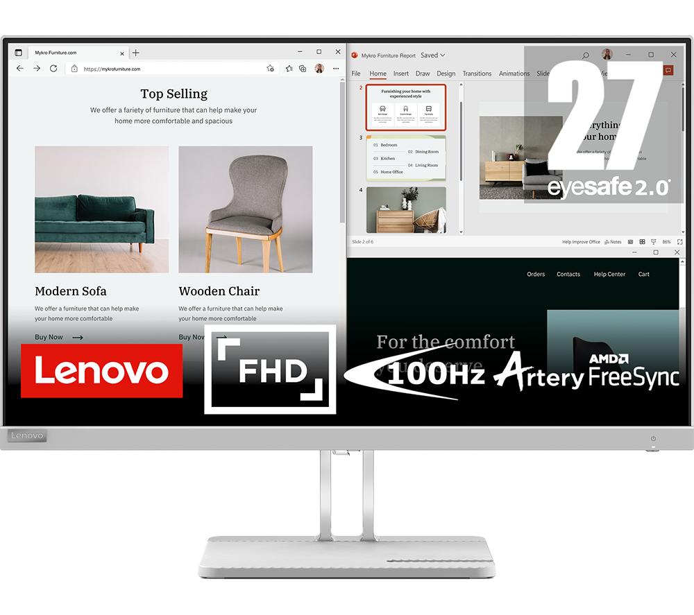  27" Full Hd 100hz Monitor With Amd Freesync - Cloud Grey, Cloud Grey