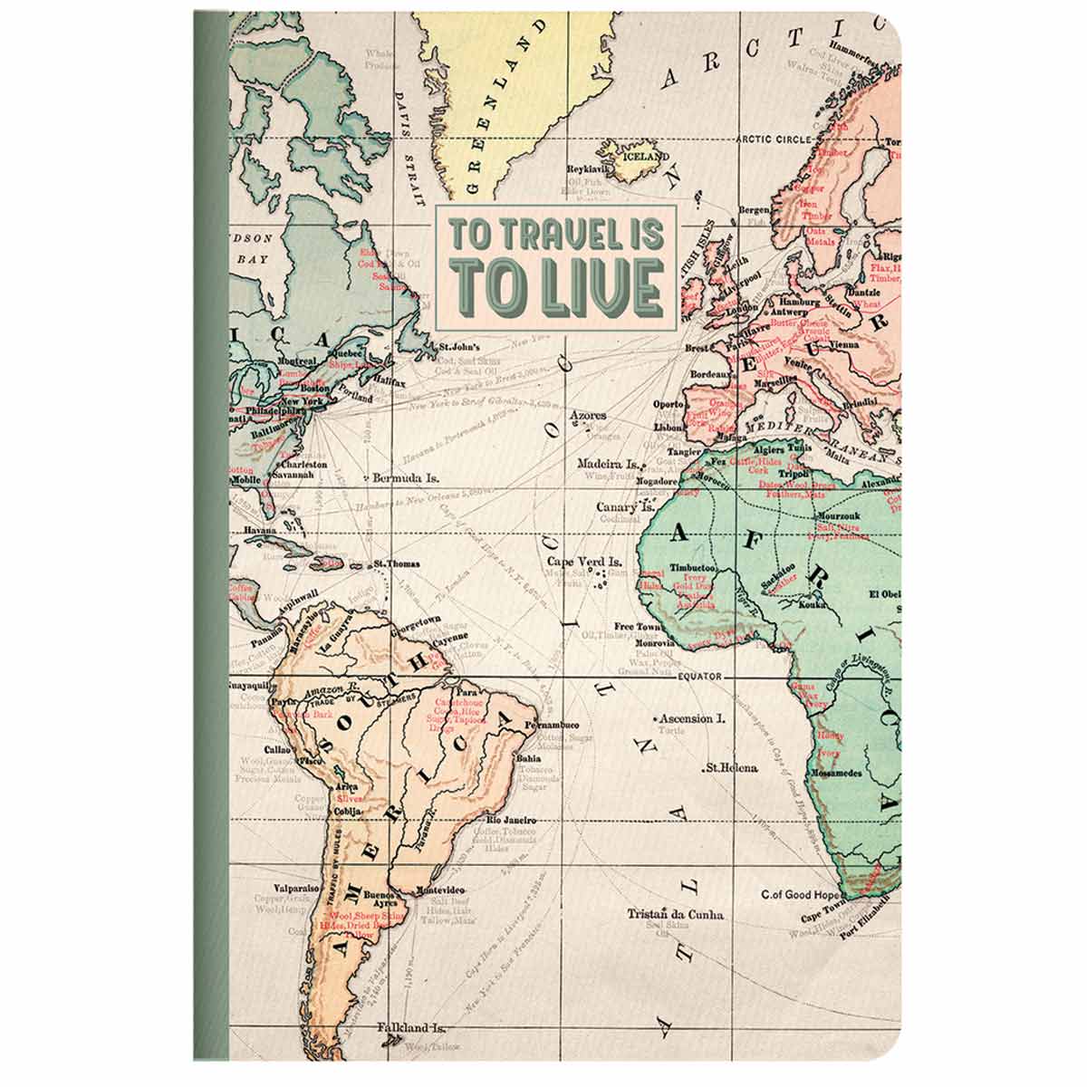 Legami Legami Quaderno Travel Lined Notebook A5, Light Green | Pads & Books > Notebooks > Notebooks