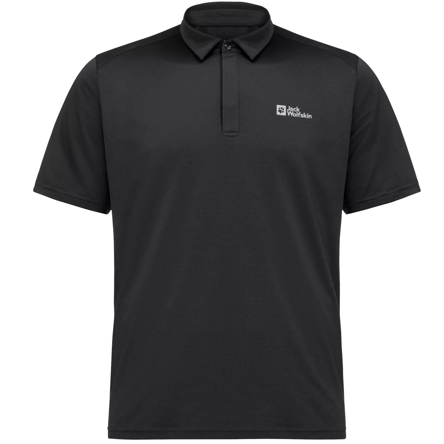 Jack Wolfskin Delfami Polo Shirt, Mens black T-shirts S black