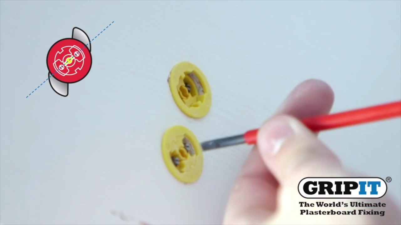 GripIt 15mm Plasterboard Fixings Yellow (Pkt 25)